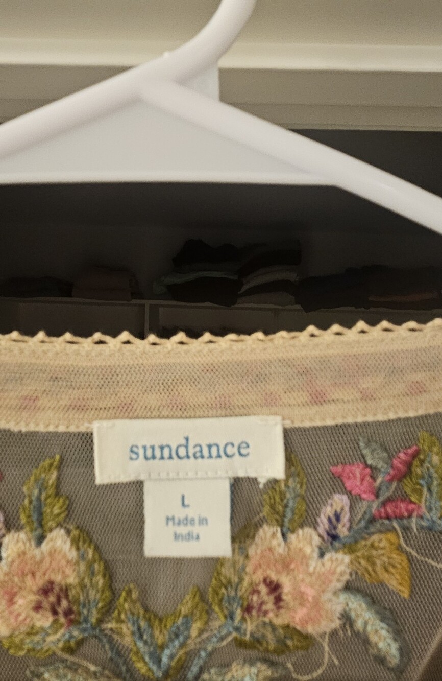 Sundance Boho Embroidered Floral Maxi Dress-Large - Picture 3 of 12